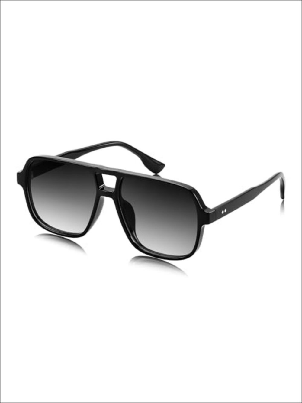 Retro Square Aviator Sunglasses with Plastic Frame UV400 Protection